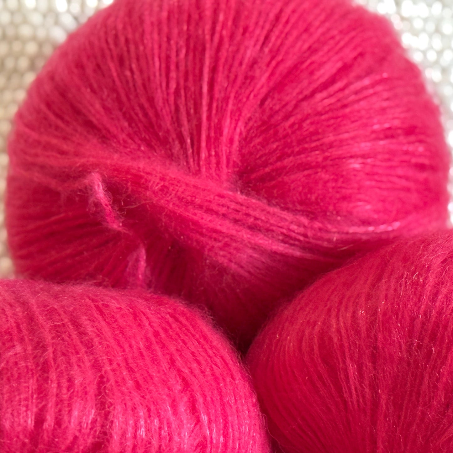 Mohair & Wool Yarn – Watermelon Pink - 50g/Ball