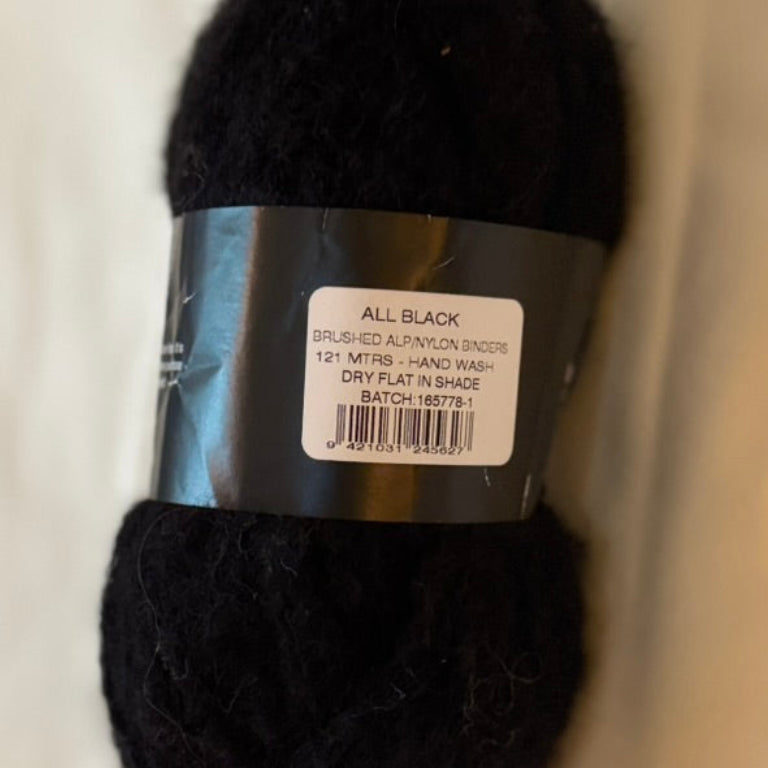 Brushed Alpaca Yarn – Black (Skeinz, NZ-Made) - 50g/ball (Copy)