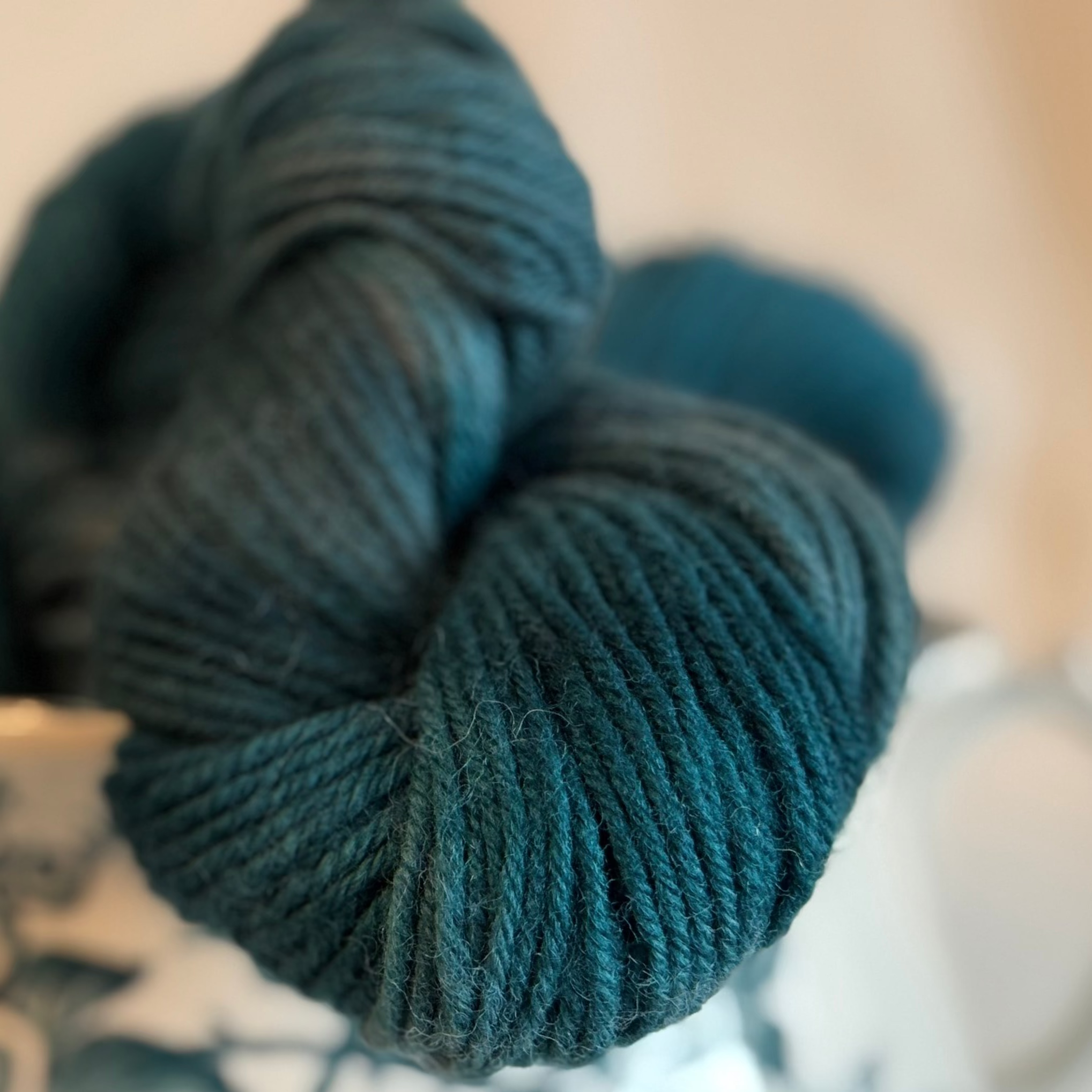 Hand-Dyed Wool Yarn – Tidal Teal - 50g/Hank