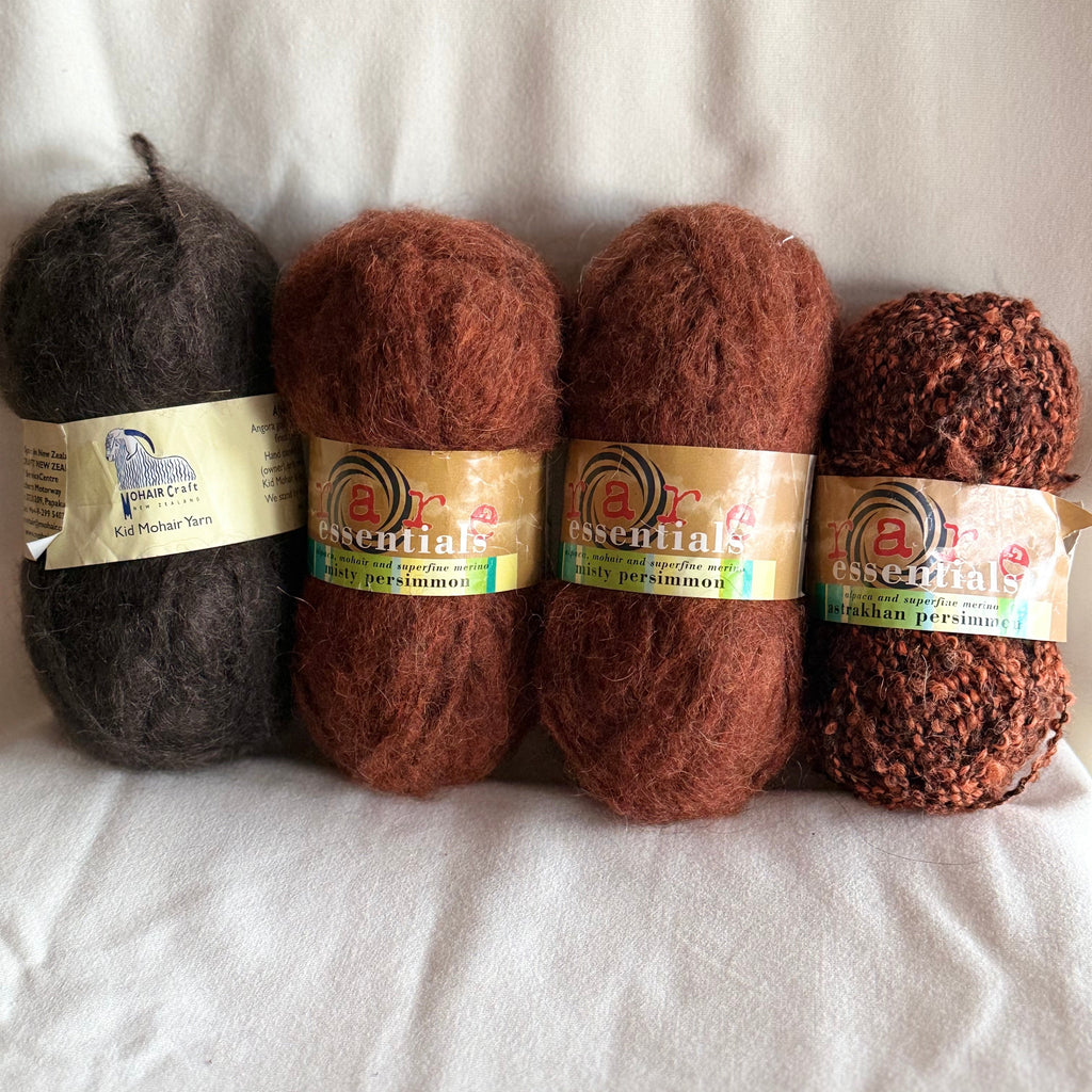 Alpaca, Mohair & Merino Mixed Lot – Chocolate to Persimmon - 200g