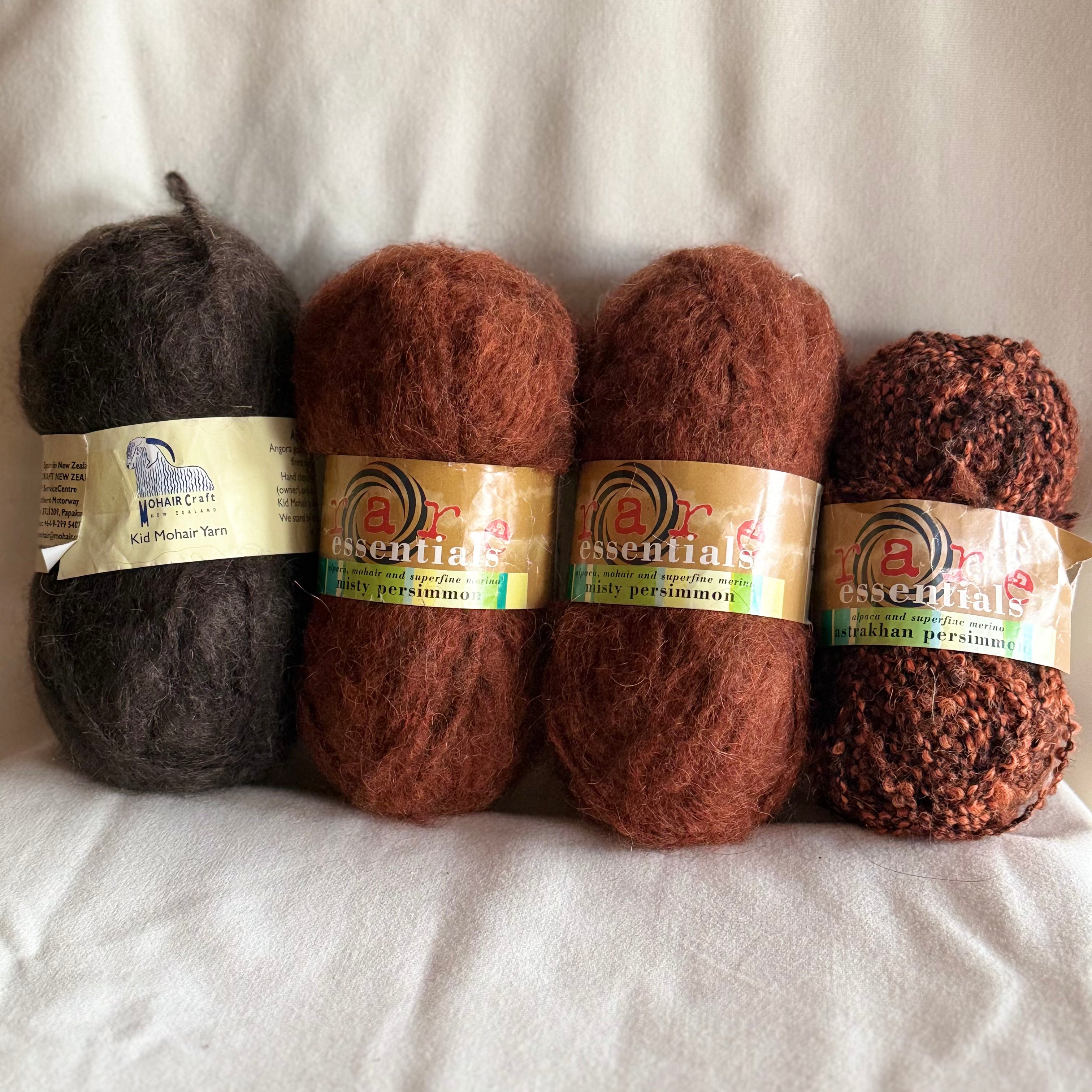 Alpaca, Mohair & Merino Mixed Lot – Chocolate to Persimmon - 200g