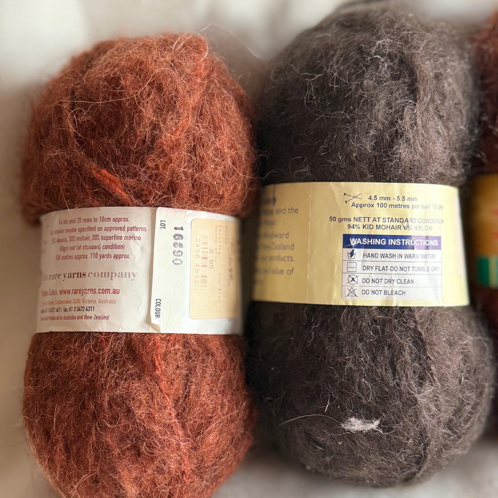 Alpaca, Mohair & Merino Mixed Lot – Chocolate to Persimmon - 200g