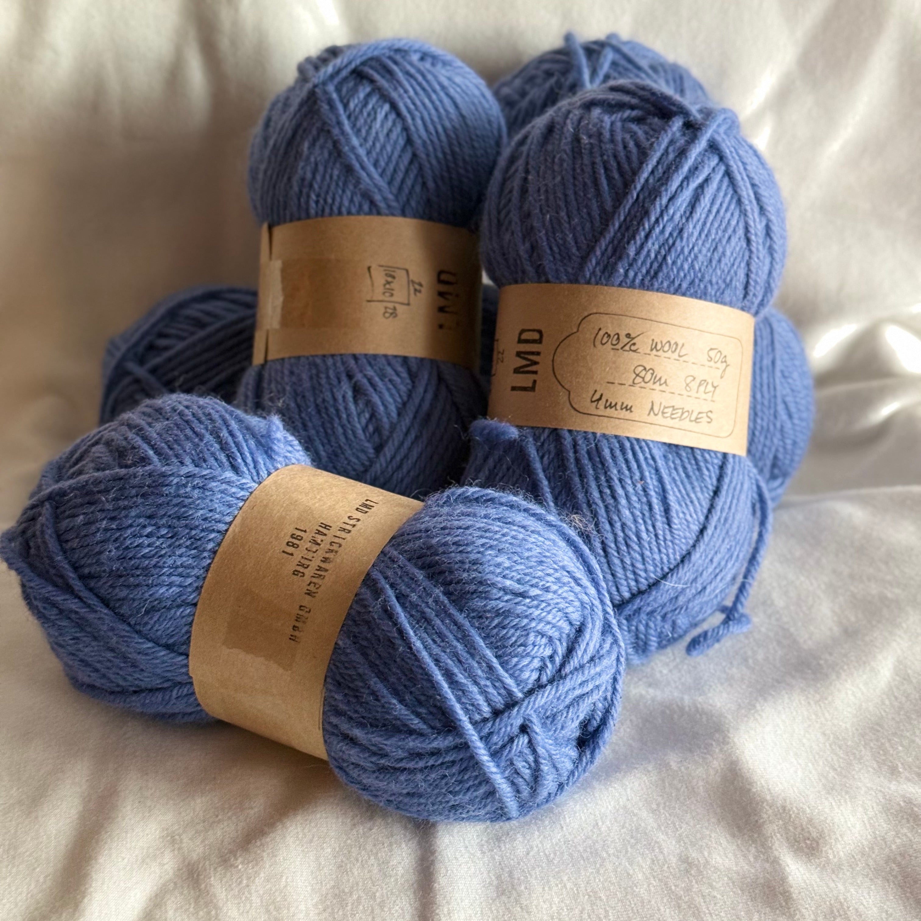 German Wool Yarn – Dusty Blue - 50g/Ball