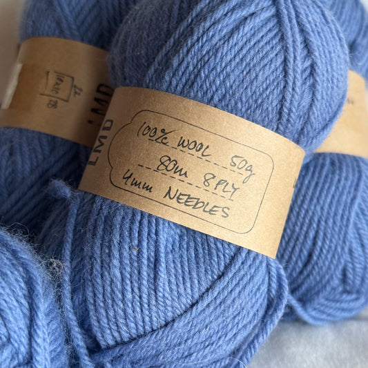 German Wool Yarn – Dusty Blue - 50g/Ball