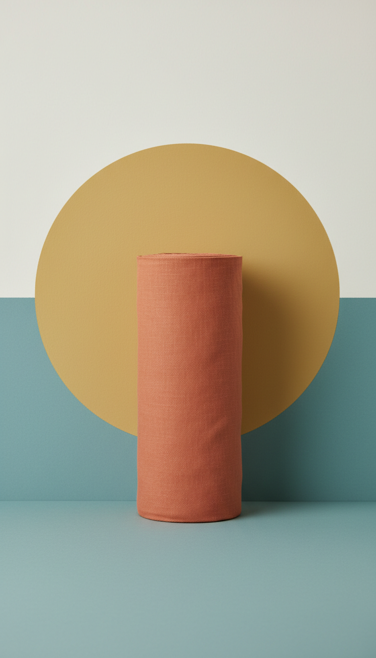 Terracotta Pop linen fabric bolt